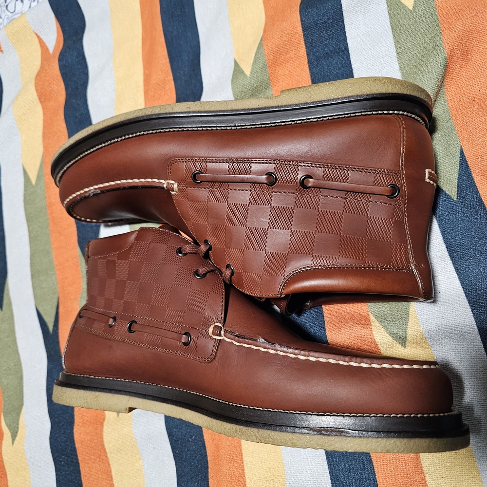 Louis Vuitton Brown Leather Lace-Up Boots - Picture 8 of 10